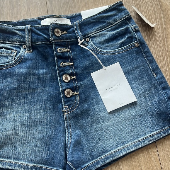 KanCan Blue Jean Shorts High-Waisted Distressed - Picture 3 of 7